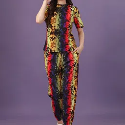 Ziva Fashion Tie & Dye Printed T-shirt With Trousers-picture-16