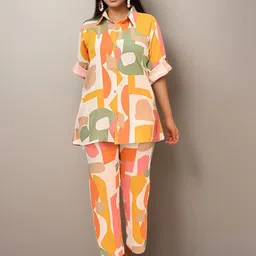 BAESD Geometric Printed Shirt With Palazzos-picture-2