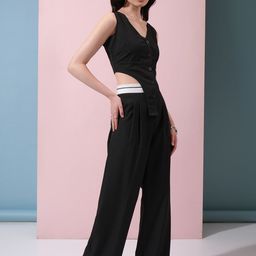 Tokyo Talkies V-Neck Top With Trouser Co-Ords-image-43