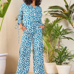 SASSAFRAS Printed Shirt With Trousers Co-Ords-image-3