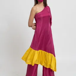 Neora One Shoulder Sleeveless Tunic And Palazzos-image-12