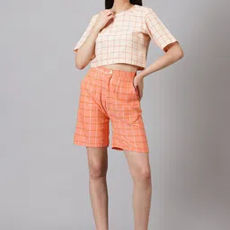 Jilmil Checked Crop Top & Shorts Co-ord-picture-49