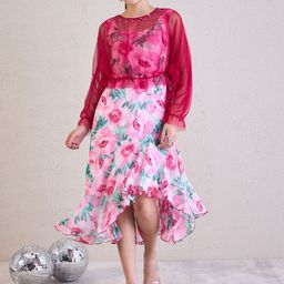MEDLEY BY ANTHEAA Floral Printed A-Line Dress With Shrug-image-54