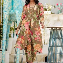 Vishudh Floral Printed Top Shrug & Trousers Co-Ords-picture-48