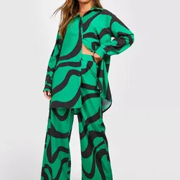 Navvi Printed Pure Cotton Shirt With Palazzo Co-Ords-image-12