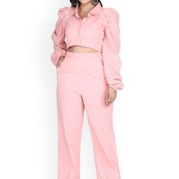 Lirose Shirt Collar Pure Cotton Top & Flared Trouser-picture-32