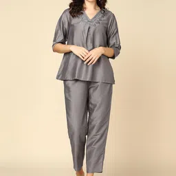 Shiv ali apparels V-Neck Top With Trousers-picture-49