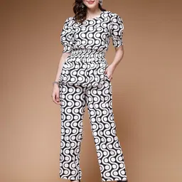 plusS White Geometric Printed Top & Trouser-image-55