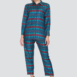 HOUSE OF KIRNA'S WITH LOGO OF HOK Self Design Shirt & Trouser Co-Ord Set-picture-52