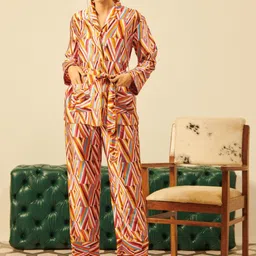 DUSK ATTIRE Printed Shirt & Mid-Rise Trouser-50
