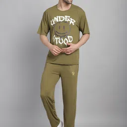 VIMAL JONNEY Printed Round Neck Oversized T-shirt & Trackpants-picture-32