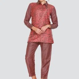 HOUSE OF KIRNA'S WITH LOGO OF HOK Printed Shirt Collar Co-Ord-picture-34