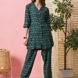Kiana House Of Fashion Printed Tunic With Trousers Co-Ords-picture-50