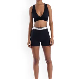 So What Half Coverage Lightly Padded Workout Bra & Running Sports Shorts-image-16