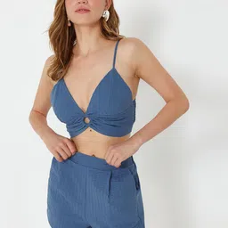 Trendyol Shoulder Straps Crop Top & Shorts Co-Ords Set-picture-28