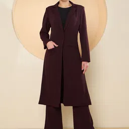 Antheaa Long Coat With Trouser Co-ord-image-40