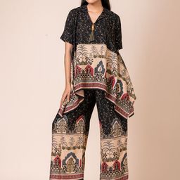 SARSO Ethnic Printed V-Neck Regular Sleeves Pure Cotton Tunic & palazzo-picture-47