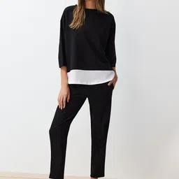 Trendyol Colour-Blocked Top With Trousers Co-Ords-picture-56
