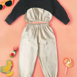 BAESD Girls Colourblocked Cotton Top with Trousers-image-23
