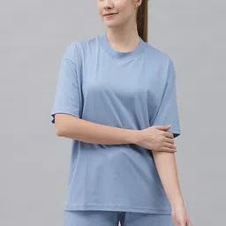GRIFFEL Round Neck Pure Cotton Oversized Fit T-Shirt & Shorts-image-65