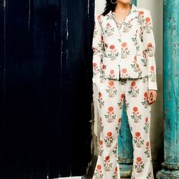 AKS Couture Floral Printed Pure Cotton Blazer With Trousers & Waistcoat-picture-32