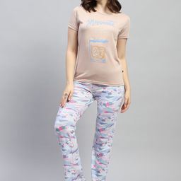 Monte Carlo Printed T-Shirt & Trousers Night Suits-image-56
