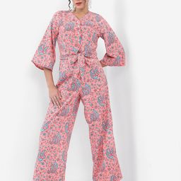 Vishudh Printed Waist Tie Up Top With Palazzo-image-8