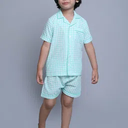BAESD Boys Checked Pure Cotton Shirt with Shorts-image-55