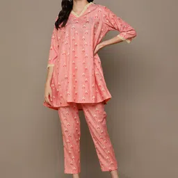 MALHAAR Floral Printed A-Line Kurta Set-picture-14