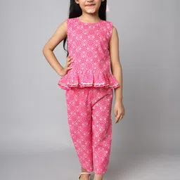 FABRIC FITOOR Printed Pure Cotton Top With Trousers Clothing Set-image-46
