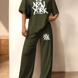 My Swag Printed T-Shirt With Trousers Co-Ords-image-61
