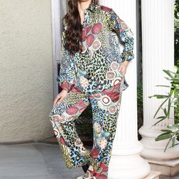 Sera Women Black & Red Printed Co-Ords-picture-34