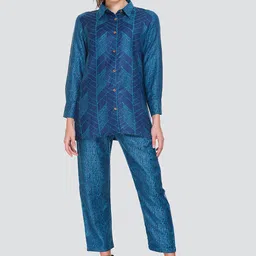 HOUSE OF KIRNA'S WITH LOGO OF HOK Printed Shirt Collar Co-Ord-picture-55