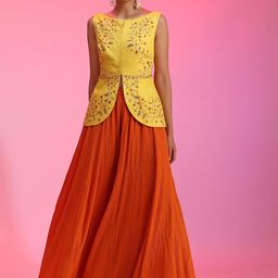 KUDI PATAKA Floral Embroidered Top With Palazzo Co-Ords-image-16
