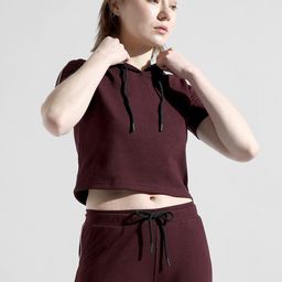 Campus Sutra Pure Cotton Hooded T-Shirt With Joggers Co-Ords-picture-40