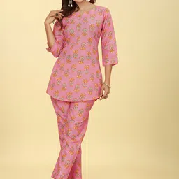 ODD BY chansi TRENDZ Floral Printed Tunic With Trousers-picture-51