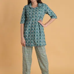 Do Dhaage Geometric Printed Pure Cotton Shirt & Trousers-picture-42