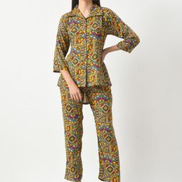 BAESD Ethnic Motifs Printed Cotton Shirt With Palazzos-image-20