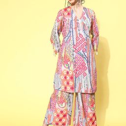 Varanga Printed A-Line Kurta With Palazzos Set-picture-28