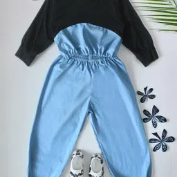 BAESD Girls Colourblocked Cotton Top with Trousers-image-78