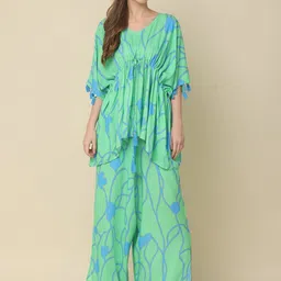 Zolo Label Printed kaftan Top & Palazzos-image-16