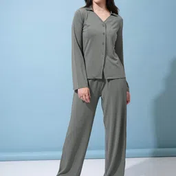 Tokyo Talkies Olive Green Shirt Collar With Trouser-picture-19