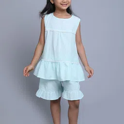 BAESD Striped Round Neck Sleeveless Cotton Top & Shorts-image-35