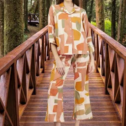 BAESD Geometric Printed Collar Neck Shirt & Palazzos Co-Ords-image-82