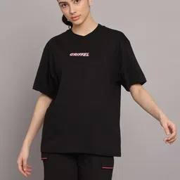 GRIFFEL Printed Pure Cotton Oversized T-Shirt With Shorts-image-97