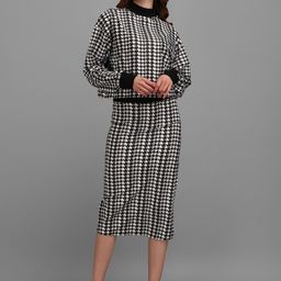 PURVAJA Women Black & White Checked Co-ords-picture-12