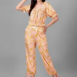 Masakali.Co Printed Square Neck Top With Trouser Co-Ords-picture-16