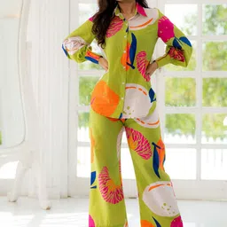 Ambraee Floral Printed Shirt With Trousers-picture-31
