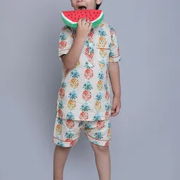 BAESD Boys Printed Pure Cotton Round Neck Tshirt With Shorts-image-2