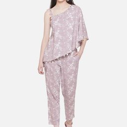 KALINI Floral Printed One Shoulder Tunic With Trouser-11